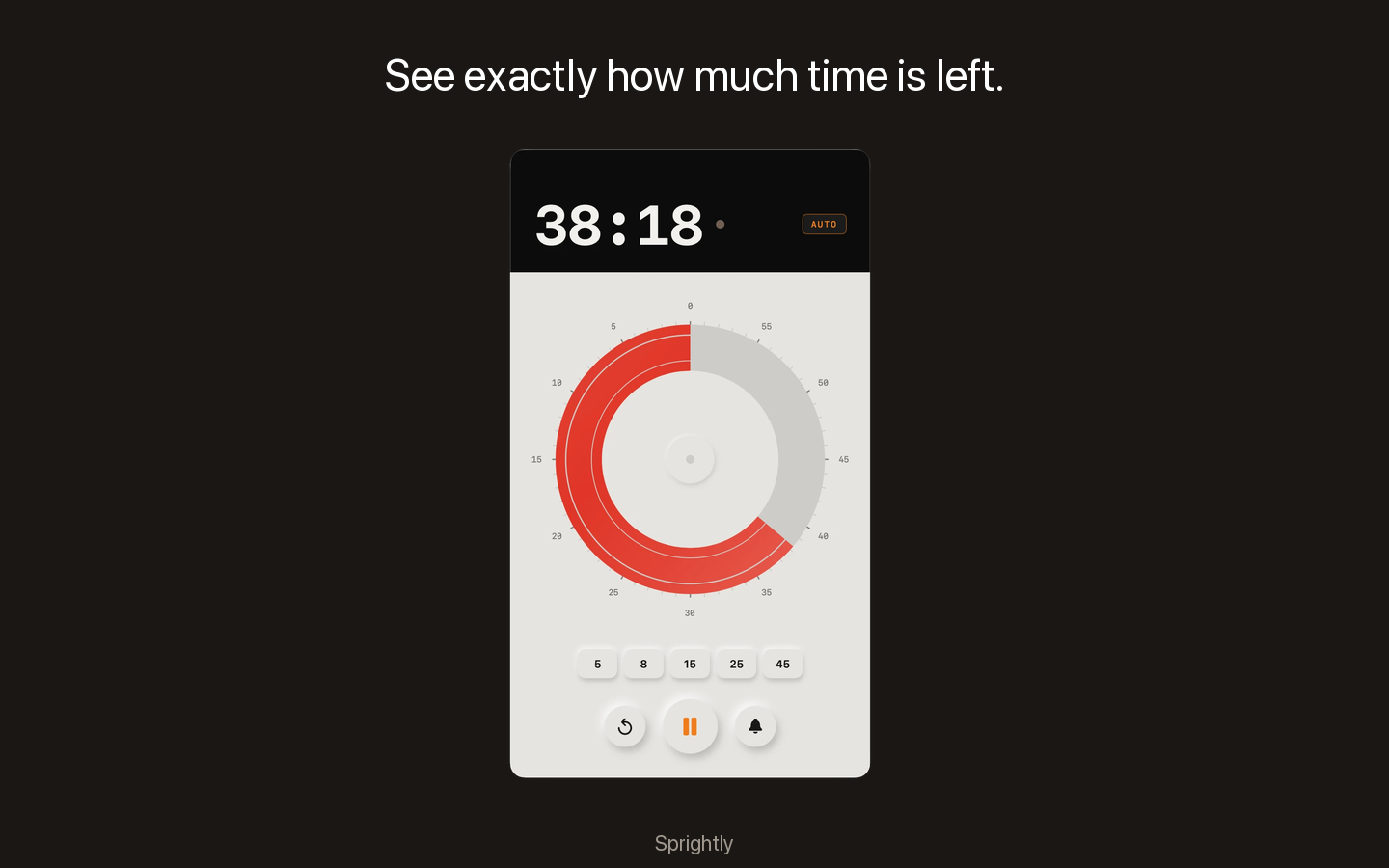 Sprightly running with 38 minutes remaining
