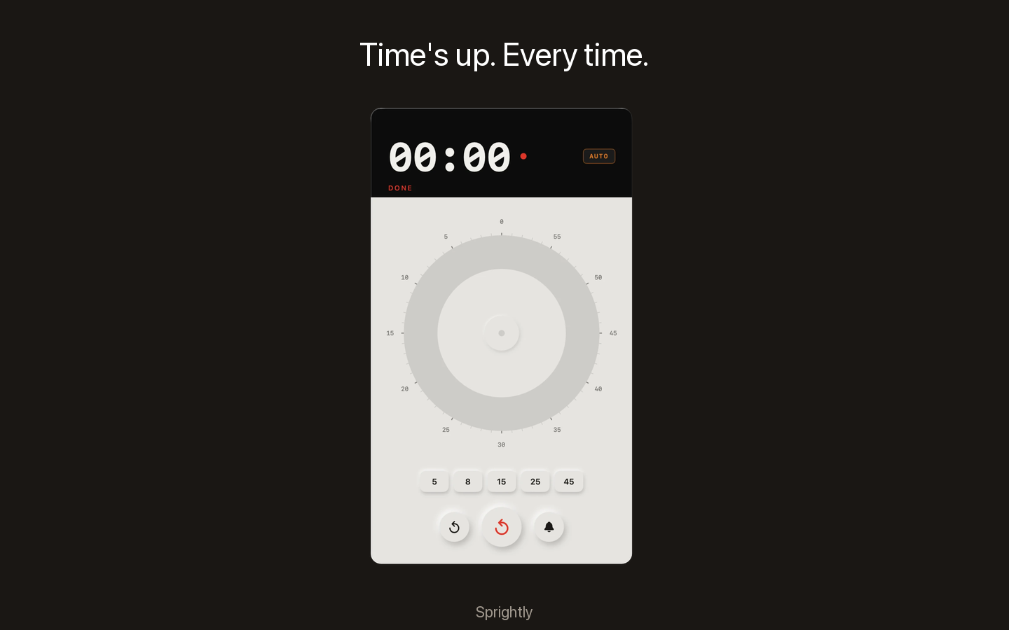 Sprightly timer complete
